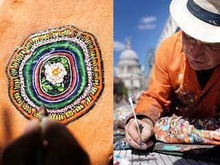 Photos: London chewing gum artist paints 'hidden world' beneath people's feet 
