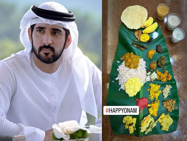 Sheikh Hamdan posts photo of Onam Sadhya