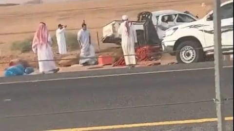 The nurse assisting road crash victims. 