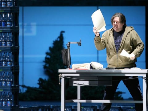 Singer Stephen Gould performs as Peter Grimes in a rehearsal for the opera 'Peter Grimes'.