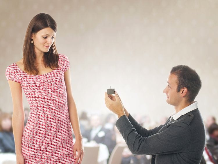 Man proposing to woman