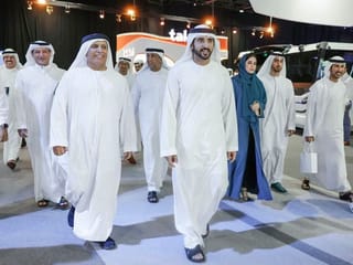 Gravity Jet Suit, driverless buses demonstration at Self-Driving Transport Challenge in Dubai
