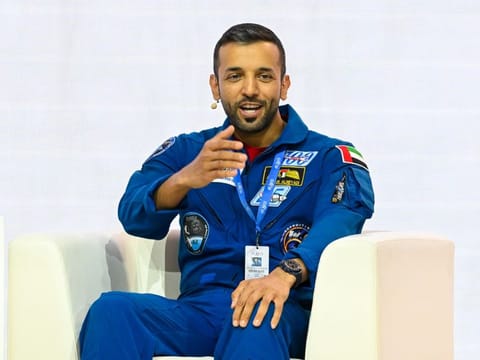 Al Neyadi shared his gratitude for his parents and UAE's leadership with the audience at the Forum on Wednesday in Dubai