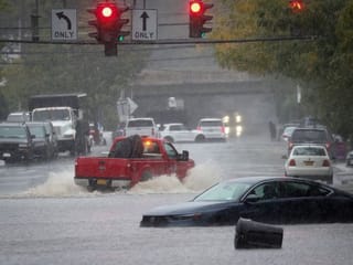 Pictures: New York subways disrupted as more heavy rain triggers flooding