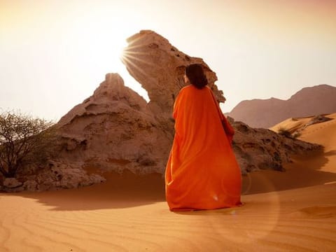 A scene from Mleiha desert in Sharjah, UAE.