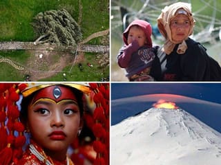 Felled Sycamore Gap tree, young Kumari deity, Villarrica volcano and more: Top 10 pictures of the week from around the world