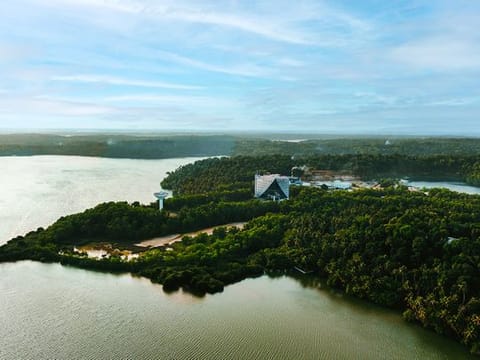Technopark Kollam, with Asthamudi lake in the backdrop.