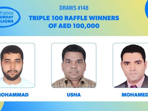 The triple raffle winners of the latest Saturday Millions Mahzooz draw.
