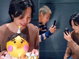 BTS' RM joins Jimin during a live video interaction with fans on his birthday