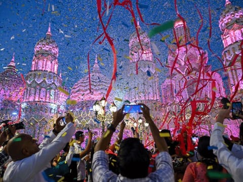 The mood was festive as gates reopened at 6pm on Wednesday 
