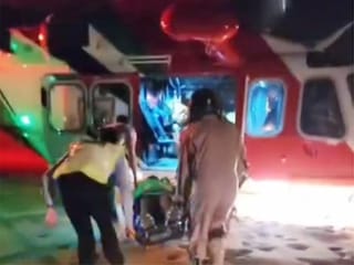 Video: Man airlifted to hospital after bike overturns in the desert