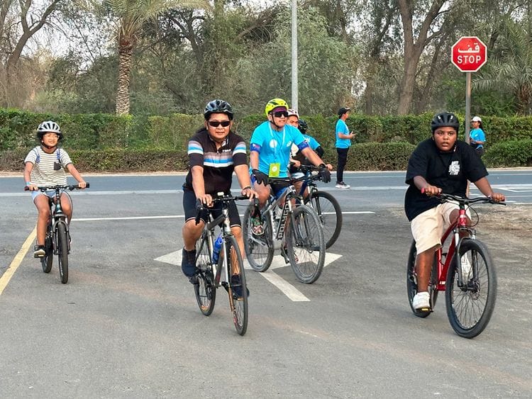 Outside RTA Mushrif Park Cycling Centre for Dubai Fitness Challenge 2023