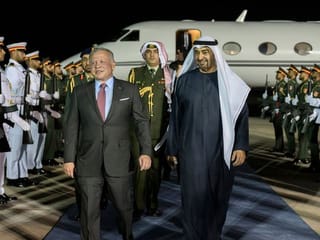 UAE President greets King of Jordan upon arrival in UAE for state visit