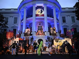 Photos: US President Joe Biden and Jill Biden host thousands for rainy Halloween trick or treating