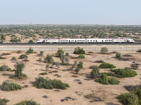 The 900 km Etihad Rail network will span the UAE, connecting 11 cities from Al Sila in the western region of Abu Dhabi to Fujairah. 