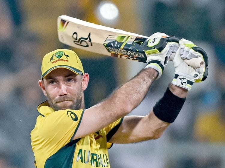 Australia's Glenn Maxwell plays a shot