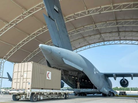 The cargo of these planes will be unloaded in the Egyptian city of El Arish, where all the equipment, supplies, and requirements necessary for the installation and operation of the UAE field hospital will be assembled.