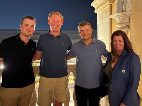 Thursday Curry Club - Winners Photo Kian Higgins, Conor Duffy, Ed Atack, Evelyn Downham (JGE Lady Captain)