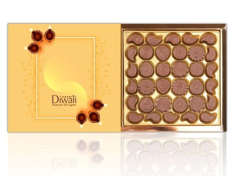 Chocovana Diwali design chocolates in a box 32 pieces, Dh 110