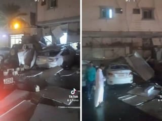Watch: Wind, rain damage stores, cars in Riyadh