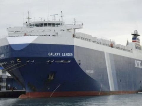 The Galaxy Leader is seen at the port of Koper, Slovenia on Sept. 16, 2008. Yemen's Houthi rebels seized the Israeli-linked cargo ship in a crucial Red Sea shipping route on Sunday, Nov. 19, 2023, officials said, taking crew members hostage.
