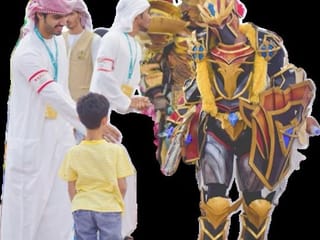 Characters from legends and novels welcome visitors to the Al Ain Book Festival