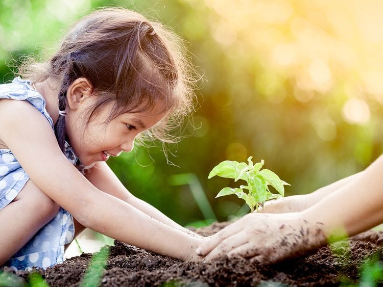 Child playing outside