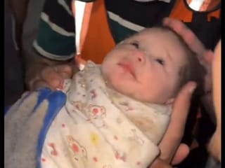 Watch video: Newborn rescued from Gaza rubble 37 days after her home was bombed