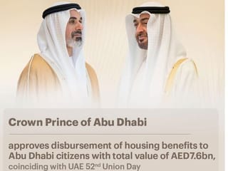 UAE Union DAY: Dh7.6 billion housing benefits package for Emiratis announced