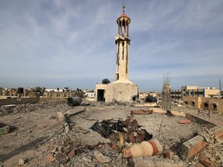In Gaza, call to prayer rings out from bombarded mosque
