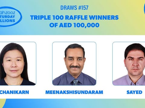 The lucky trio in the latest Mahzooz draw.