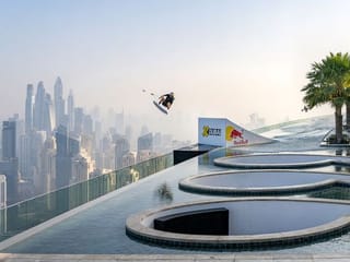 Prada and Red Bull teamed up for a world-first death-defying stunt in Dubai