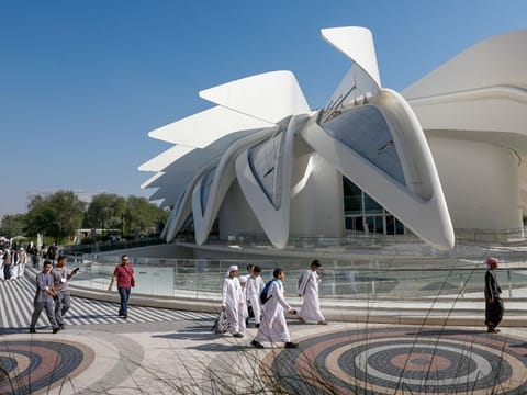 Visitors at Green zone of COP28 at Expo City Dubai.