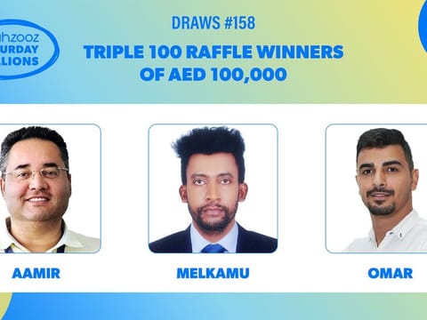 The winners of the latest Mahzooz triple 100 raffle draw.