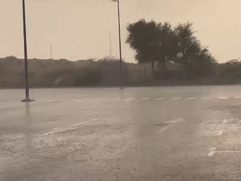 Rain in Umm Al Quwain. Earlier today, the National Center of Meteorology (NCM) issued a yellow weather alert after rainy clouds were monitored over the Arabian Gulf along the coast of the UAE.