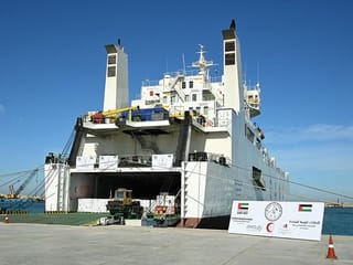 UAE aid ship carrying 4,000 tonnes of relief supplies to Gaza arrives in Al Arish