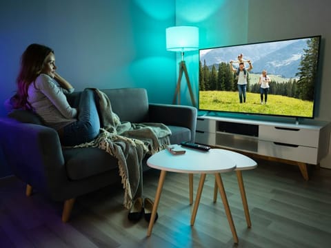 Let the colours pop on your TV screen, and enjoy glare-free viewing with QLED televisions.