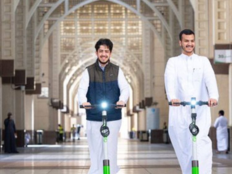 Umm Al Qura University has set up four scooter stations on the campus with 30 electric scooters available for students. 