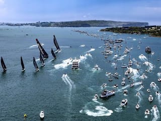 In pictures: Sydney-Hobart race fleet sails into stormy seas
