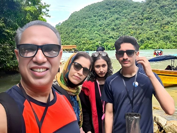 Dubai-based businessman Asif Zaman with his family members