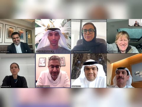 Still from the first meeting of the Board of Directors of the Emirates Drug Establishment