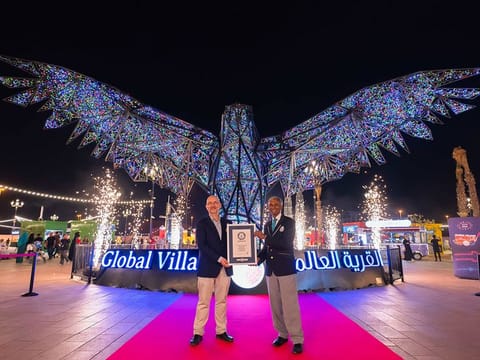  The world’s ‘Largest Illuminated Steel Sculpture of a Bird’ at Global Village, Dubai.