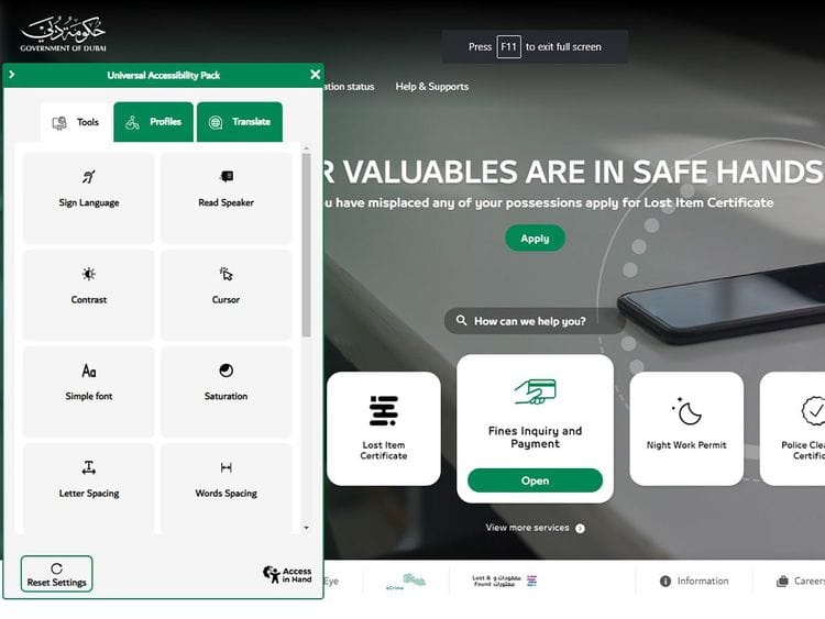screenshot-of-dubai-police-website-showing-universal-accessibility-pack-1705133675011