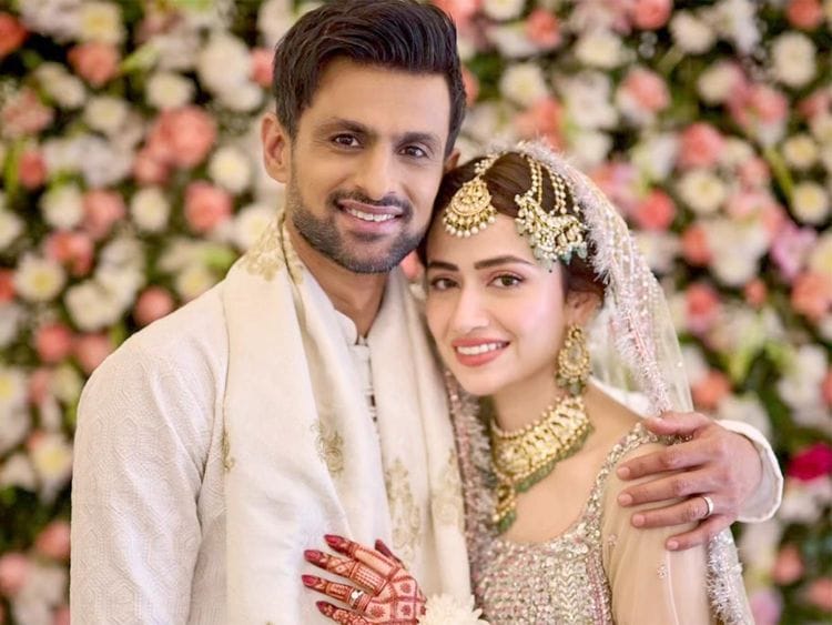 Shoaib Malik with Sana Javed.