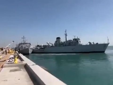 Video on social media showed one boat, the HMS Chiddingfold, reversing into another, HMS Bangor, which was moored, causing a loud crashing noise and Bangor to rock.