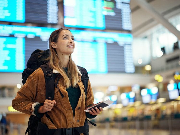 Traveling in an airport