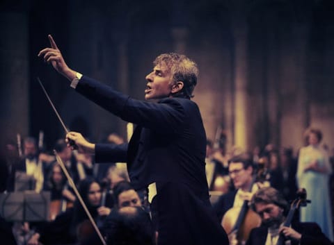 Bradley Cooper as Leonard Bernstein in a scene from 'Maestro.'