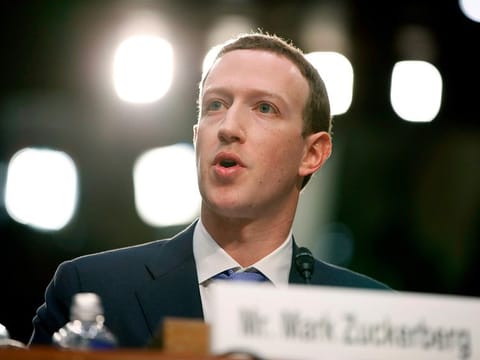 Facebook CEO Mark Zuckerberg testifies before a joint hearing of the Commerce and Judiciary Committees on Capitol Hill in Washington DC