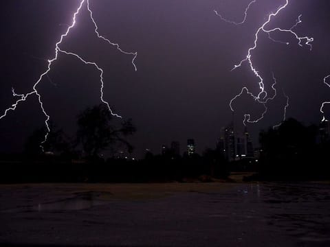  Heavy rain, thunder, hail and lightning hit the UAE over the weekend.