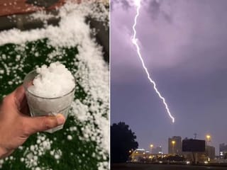 Rain in UAE: Hail in Abu Dhabi, heavy rain, thunder, and lightning in parts of Dubai, Ras Al Khaimah, and Fujairah